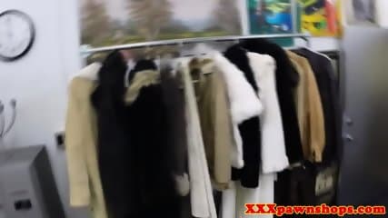 Redhead pawnshop teen sucking for quick cash